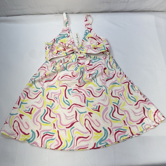 NEW For Love & Lemons Palmer Mini Dress Y2K Party Retro Satin Swirl Cut Out Sz M - Picture 9 of 15